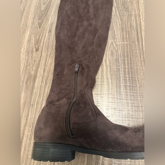 UNISA "Gillean" Over The Knee Stretch Women's Boots Textile Brown/Black 7.5 - Picture 2 of 9